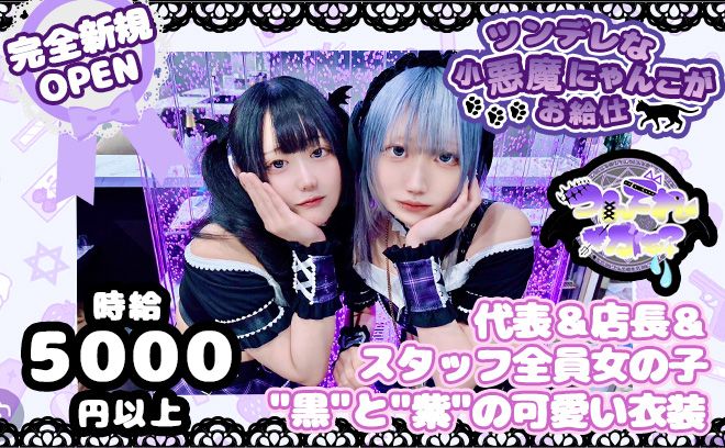 💖完全新規OPEN💖『ツンデレな小悪魔にゃんこがお給仕』がコンセプト💕時給5000円以上✨