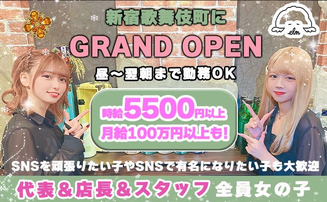 💖完全NEW OPEN💖代表・店長・スタッフ全員が女の子のガルバ✨時給5500円以上💕