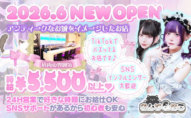 💗✨池袋にねこ系2026年6月NEW OPEN✨24時間勤務💗1日だけでも大歓迎💕未経験者優遇💕
