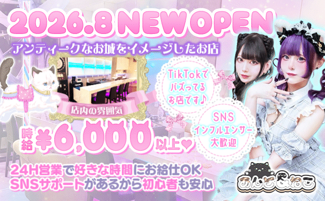 💗✨池袋にねこ系2026年8月NEW OPEN✨24時間勤務💗1日だけでも大歓迎💕未経験者優遇💕